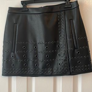 BCBG Black Faux Leather Skirt